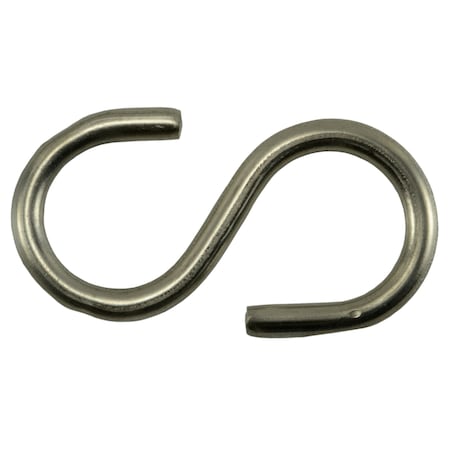 Midwest Fastener 11/64" x 3/4" x 2-1/8" 18-8 Stainless Steel Medium Wire S Hooks 10PK 65123